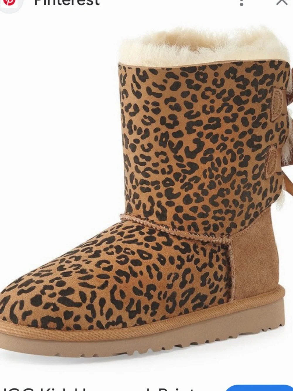 UGG Leopard Print Chestnut Suede Shearling Lined Boots